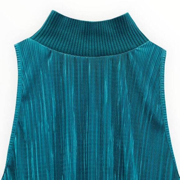 ZARA | Petrol Blue | PLEATED HALTER TOP - Picture 3 of 9
